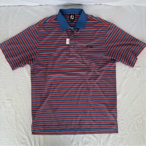 FootJoy FJ Golf Polo Mens Large L Steelwood Country Club AL Performance Striped